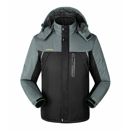Men's Windproof Fleece Jacket Winter Outdoor Sport Waterproof Ski Jacket Coat Camping Hiking Skiing Running Rock
