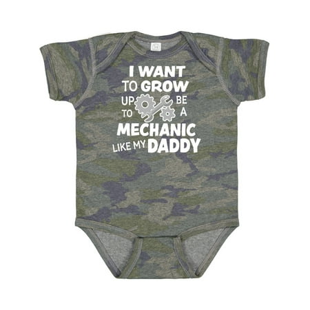 

Inktastic I Want to Grow Up to Be a Mechanic Like My Daddy Gift Baby Boy or Baby Girl Bodysuit
