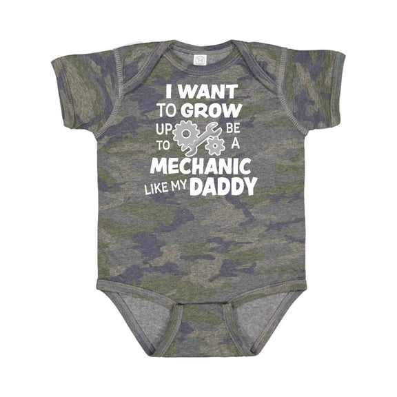 Inktastic I Want to Grow Up to Be a Mechanic Like My Daddy Boys or Girls Baby Bodysuit