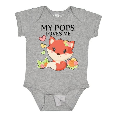 

Inktastic My Pops Loves Me- Little Fox Gift Baby Boy or Baby Girl Bodysuit