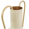 thumbnail image 4 of CosmoLiving by Cosmopolitan 11", 12", 12"H Abstract Cream Metal Vase with Varying Shapes and Geometric Gold Handles, Set of 3, 4 of 11
