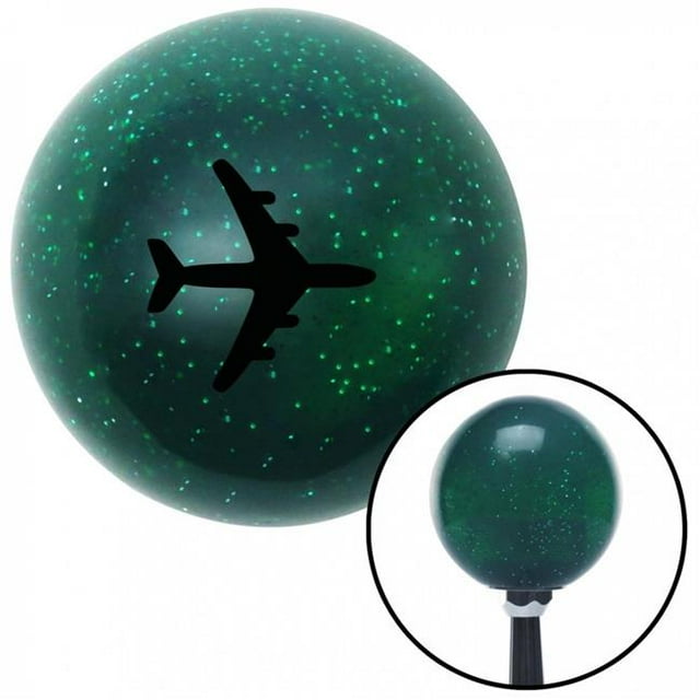 Black Commercial Airplane Green Metal Flake Shift Knob with M16 x 1.5 Insert Auto