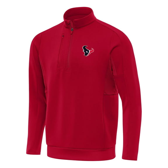 Men's Antigua Red Houston Texans Generation Quarter-Zip Pullover Top