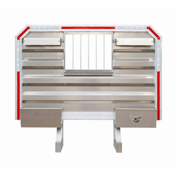 Viking Semi Truck Headache Rack with 2 Chain Hanger & Bar Window, 68" x 80" - Holds 14 Chains on Each Side, Heavy Duty Aluminum - Trailer Equipment Storage, Headache Rack for Semi Truck