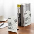 thumbnail image 5 of Lsque Summer Vacation Scene With Camping Van Printed Wood Bookends,Non-Skid Bookend for Shelves,Heavy Duty Support Bookends,Non-Slip Foam Pads for Office, Home, and Library,1 Pair, 5 of 8