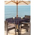 thumbnail image 3 of Outdoor Tablecloth with Umbrella Hole for Patio/Picnic/Party/Camping, Navy Blue Vintage Boho Waterproof Table Cloth Square Cover Washable, Farmhouse Ethnic Tribe Classic (54"x 54"), 3 of 9