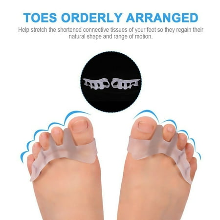 Visco Gel Toe Spacers (Gel Toe Separator Toe Spacers Toe Stretchers for Men and Women Easy Wear in Shoes, Toe Bunion Relief Toe Straightener(1)