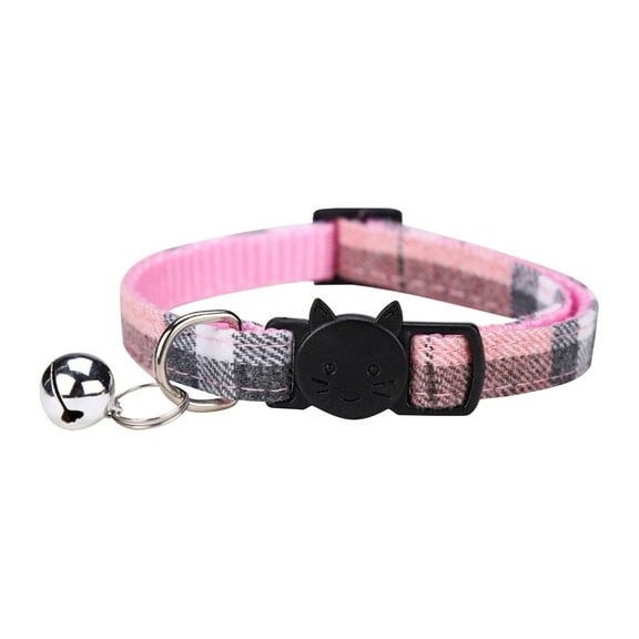 Print Cat Collar Breakaway Collar with Bell - Colorful Woven Nylon Pet Neckband Safe Stretch Kitten Collar - A
