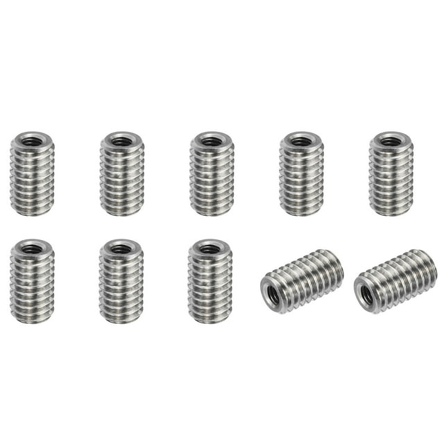 Unique Bargains Adaptateurs Filetage Manchon Réducteur Écrou M6x1.0 Mâle à M3x0.5 Femelle pour Réparer Insert Écrou Vis Réducteur 10mm 10 Pcs