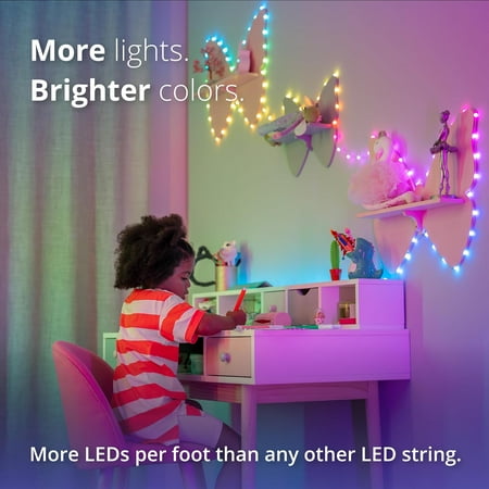 Twinkly Candies Heart Shaped 100 RGB LED Smart Light String Clear Wire USB-C - Multicolor