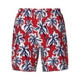 thumbnail image 4 of Lsque Mens Swim Trunks Palm Tree Pattern on Red Pattern - Bathing Suit Compression Liner - Beach Swim Shorts Swimwear - (S-3XL) - Stretch Quick Dry -Small, 4 of 9