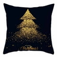 thumbnail image 3 of Floleo Christmas Gold Throw Pillow Covers Xmas Cases Decorations 18X18 Decor Indoor Home Soft Velvet Decorative Cushion For Sofa Couch Tree Snowflake Reindeer, 3 of 3