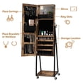 thumbnail image 5 of Oumilen Jewelry Armoire on Casters in Burnt Wood Brown for Adults, 5 of 7