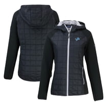 Women's Cutter & Buck Black Detroit Lions Rainier Primaloft Eco Full-Zip Hybrid Jacket