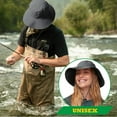thumbnail image 2 of HOMEYA Men Women Bucket Sun Hat Waterproof Wide Brim Foldable Boonie Fishing Hiking Cap - Khaki, 2 of 10