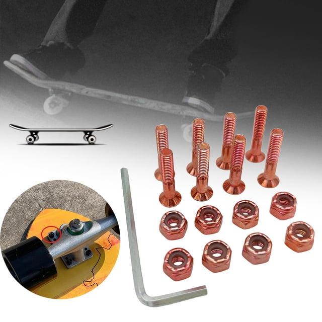 Tornillos Cola de acero al carbono para monopatín Longboard Skateboard Repair naranja