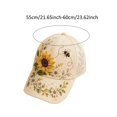thumbnail image 2 of 3D Beaded Embroidery Floral Baseball Cap Washed Rhinestone Bird Dad Hat Boho Adjustable Sun Hat for Women, 2 of 5