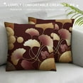 thumbnail image 3 of RUIYC Gold Art Pillow Covers Ginkgo Berries Leaves Square Throw Pillow Covers, Cozy Cushion Case for Men Women Boys Girls Holiday Home Decor, 3 of 5