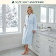thumbnail image 5 of PAVILIA Light Blue Women Robe Fleece Plush Soft, Fluffy Fuzzy Cozy Warm Lightweight Bathrobe, Shower Spa House Long Robe for Women, L/XL, 5 of 10