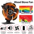 thumbnail image 6 of Keylever Wood Stove Fan Heat Powered, 6 Blades Non Electric Fuel Saving Fireplace Fan for Wood Burning Stove/Pellet/Log Burner with Thermometer, 6 of 9