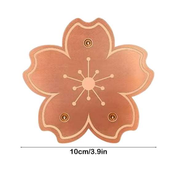 Yulucky Copper Disc Copper Bird Bath Disk Triangular Point Support Water Purifier for Outdoor Bird Bowls 10x10cm Yellow|Copper,Yellow