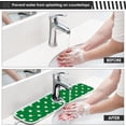 thumbnail image 5 of Coolnut White Green Polka Dot 2PCS Faucet Absorbent Mat Kitchen Faucet Sink Splash Guard Microfiber Cloth Faucet Splash Catcher Water Absorbent Mat, Faucet Mat for Kitchen Sink 14x5in, 5 of 7