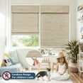 thumbnail image 4 of Keego Cordless Custom Roman Shades for Windows Natural Fabric Roman Blind for Window Treatments Roman Window Shades, Natural-Almond(with Edge Liner,Block 90% Light) 42"W x 48"H, 4 of 6