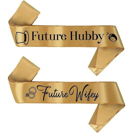 Future Wifey & Future Hubby - Bride to Be & Groom to Be | Bachelorette & Bachelor Party Sash Supplies 2 pcs set