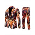 thumbnail image 2 of SJLDQY Carnival Mens 2 Peice Suit Set Casual Dress Suits for Men Tie Dye One Button Blazer Jacket Pants Elegant Business Wedding Party Outfits, 2 of 9
