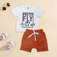 thumbnail image 2 of Baby Boy Outfit Pretty Fly For A Little Guy Letter Print Short Sleeve Top And Solid Drawstring Shorts 2-Piece Set, 2 of 6