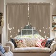 thumbnail image 4 of Swag Curtain Valances Stars Moon Swag Valances for Kitchen Windows Starry Night Khaki Short Topper Curtains Valance Tier Pair for Kitchen Bedroom Living Room Bathroom 28"x36", 4 of 8