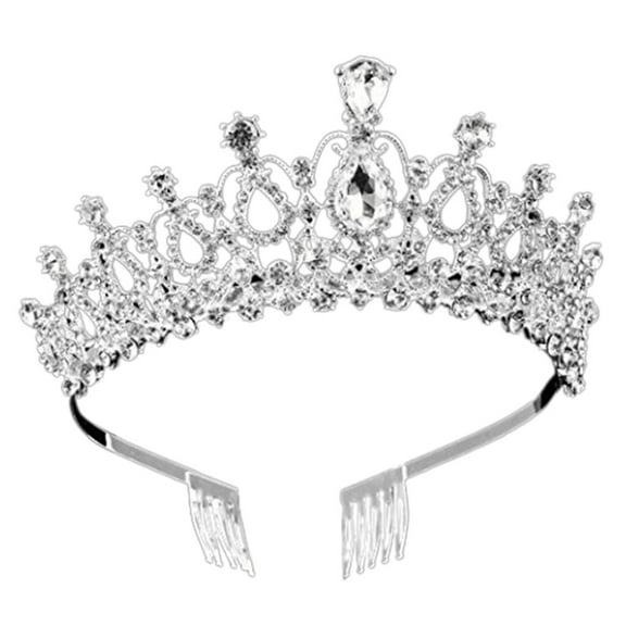Yokua Women Kids Tiara Crowns with Comb Pins Imitation Crystal Glitter for Rhinestone