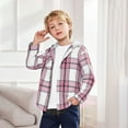 thumbnail image 6 of ZyeKqe Boys Girls Clothes Kids Casual Flannel Plaid Hoodies Jackets Spring Fall Button down Long Sleeve Shakets, 6 of 8