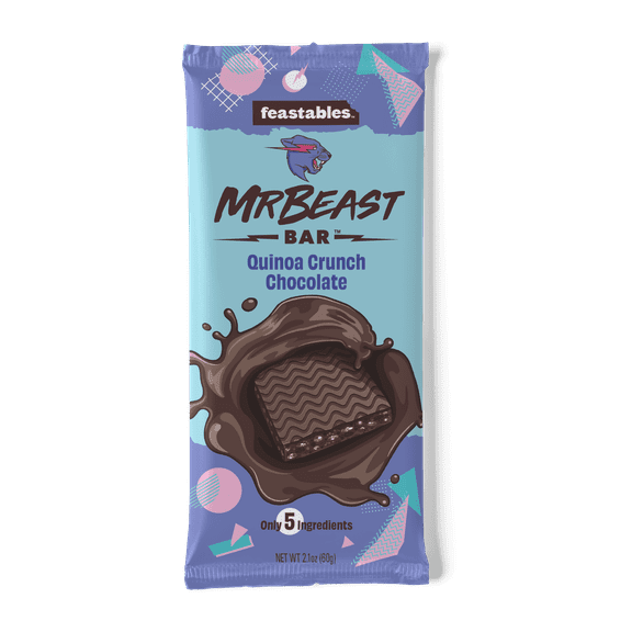 Feastables MrBeast Quinoa Crunch Chocolate Bar, 2.1 oz (60g), 1 bar