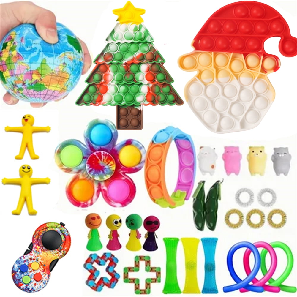 Simple Dimple Sensory Fidget Toys Set, Stress Relief Push Pull Sensory