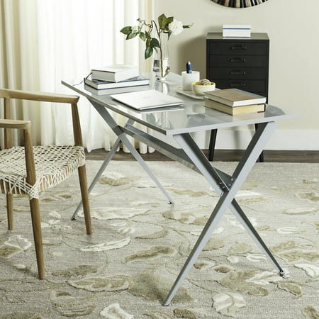 UPC: 0889048171671 | SAFAVIEH Chapman Modern Glam Cross Leg Writing Desk Grey