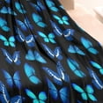 thumbnail image 3 of Black Blue Butterfly Pattern Blanket,Comfortable Soft Flannel Throw Blanket,All Season,Warm Lightweight Blankets for Sofa Bed Couch Living Room Chair,30"x40", 3 of 4