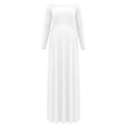 thumbnail image 7 of Conairie Maternity Dress for Baby Shower Long Sleeve off Shoulder Elegant Flowy Midi Dress Photoshoot Pregnancy Summer Wedding Dress White L, 7 of 7