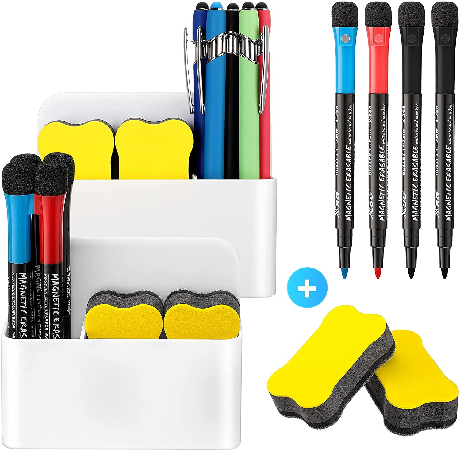 Magnetic Whiteboard Pen Erasable Dry Board Marker Magnet Eraser Office Supplies 