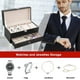 thumbnail image 4 of Estuche organizador de relojes, caja de reloj de doble capa cuero con 4 ranuras con ventana de vidrio real, vitrina de almacenamiento de joyas para mujeres, hombres, padre, esposo, novio, 4 of 7