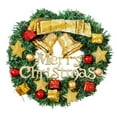 thumbnail image 2 of 12 inch Pre-lit Artificial Christmas Wreath| Flocked with Mixed Decorations and Pre-strung Yellow Lights Christmas Garland For Front Door or Home Decoration Use, 2 of 4