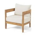 thumbnail image 3 of Noble House Brooklyn Outdoor Club Chair (Set of 2) Teak and Beige, 3 of 8
