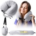 TRAHOOStuffable Neck Pillow for Travel, Travel Neck Pillow for Extra