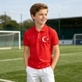 thumbnail image 2 of Bysome Boys Tops Summer Graphic Print Short Sleeve Lapel Neck Tees Soft Boys Shirt Size 3-4 Years Red, 2 of 4