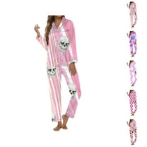 Womens Pajama Sets – Summer Pajamas for Women Set Maternity-Friendly Cooling Lounge Wear for Sleep, Recovery, or Spa Women's Halloween Print Long Robe & Pants Set Homewear For Festivities