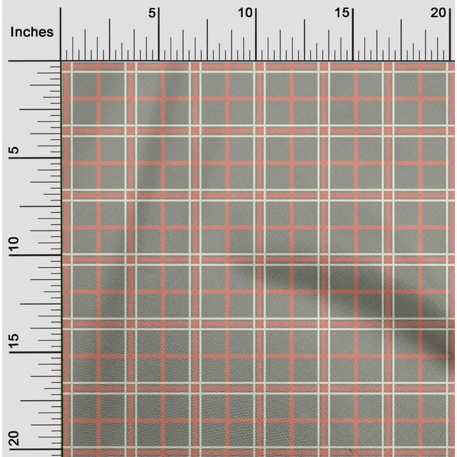 oneOone Tissu Popeline de Coton Tartan à Carreaux Décoratif Imprimé 56 Pouces de Large