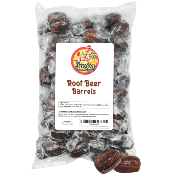 Root Beer Barrels Candy - 1 Pound Bulk Bag (Approx. 75 Pieces) - Old Fashioned Individually Wrapped Rootbeer Hard Candies