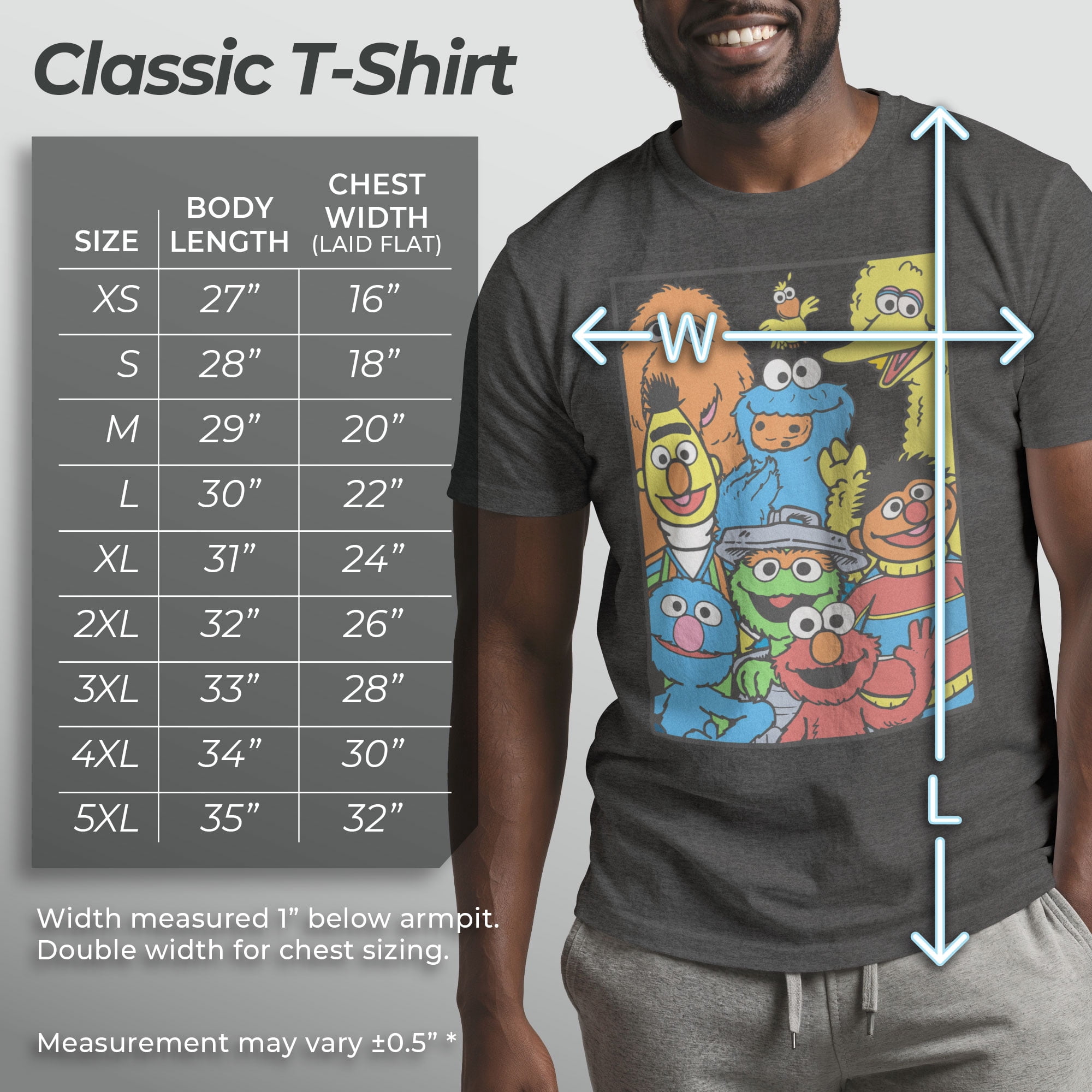 Men's Sesame Street Group Shot Graphic T-Shirt - Walmart.com