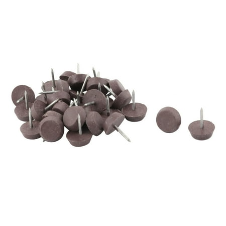 Furniture Metal Tip Round Base Protector Chair Table Foot Nails 15mm Dia 30pcs