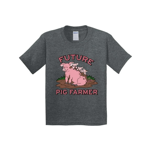 Inktastic Future Pig Farmer with Cute Pig Family Youth T-Shirt